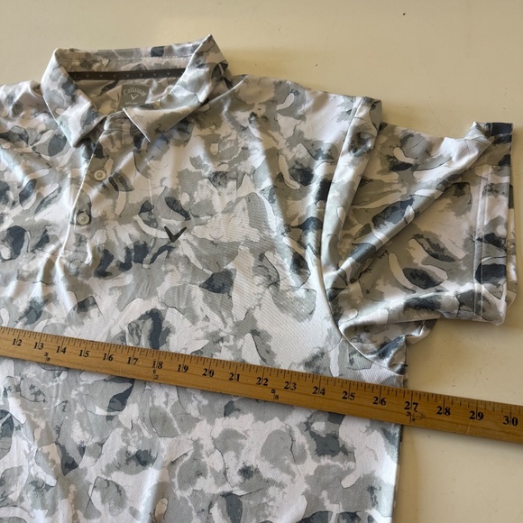 Callaway Opti-Dri Shadow Leaf Print Performance Golf Polo Mens 2XL Stretch - Picture 5 of 7